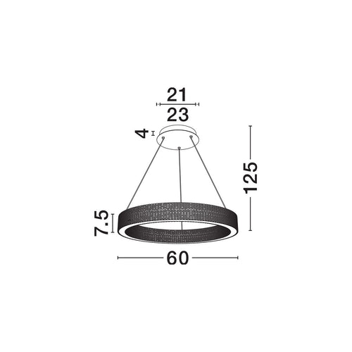 Nova Luce KINARA Geïntegreerde LED-hanglamp voor plafond, platina goud, Triac dimbaar, 70W, 5286lm, 3000K