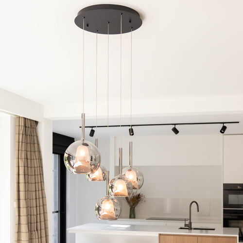 Atmooz hanglamp Saigon 5 - zwart - Ø 40 x H 130 cm - G4