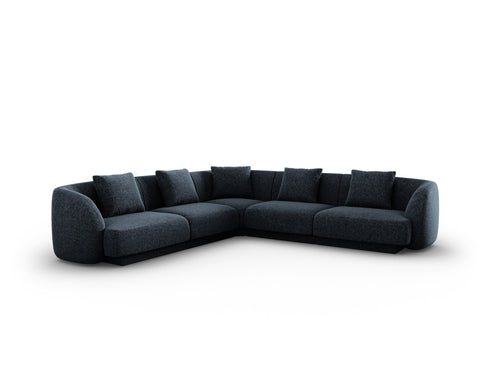 Cosmopolitan Design Symmetrische hoekbank Tulum 5-zits, chenille, koningsblauw - 255x255x70cm