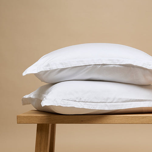 Coco & Cici - TENCEL Twill Kussensloop Wit - 1 kussensloop 50x60
