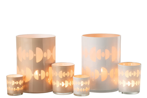 J-Line windlicht Halve Maan - glas - mix - large - 2 stuks - vtwonen shop