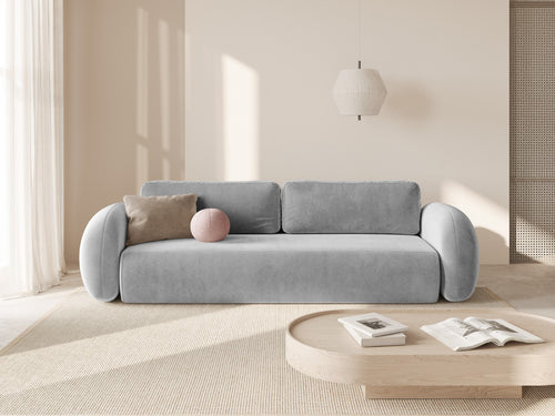 Cosmopolitan Design Slaapbank met opbergdoos Tonale 3-zits, flueel grijs - 105x262x88cm