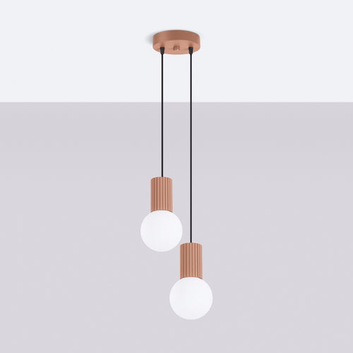 Sollux Lighting Hanglamp HALO 2P mokka - 15x15x120cm