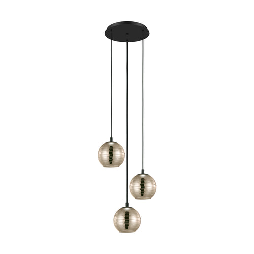 EGLO hanglamp Lemorieta - e27 - 3-lichts - ø 44 cm - zwart/goud - vtwonen shop