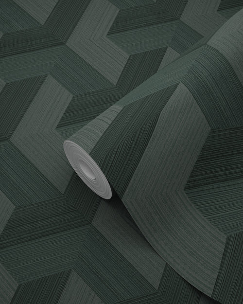 Origin Wallcoverings behang grafisch 3D motief donkergroen - 50 x 900 cm - 348004 - vtwonen shop