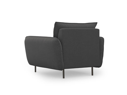 Cosmopolitan Design Fauteuil Vienna structurele stof, donkergrijs - 94x97x95cm
