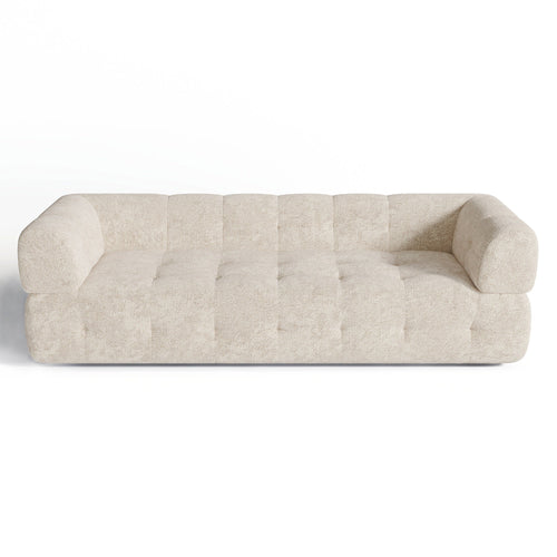 Sia Home - Rechte bank CHARLIE - Chenille fluweel - Crème - 230cm - vtwonen shop