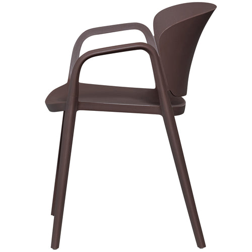 WOOOD tuintafel Luno & tuinstoelen Bent - Polymeer/ Kunstof - Naturel & Paars/ Bruin