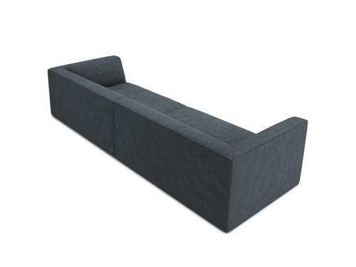 Micadoni Bank Ruby 4-zits, ribfluwelen, blauw - 93x302x69cm