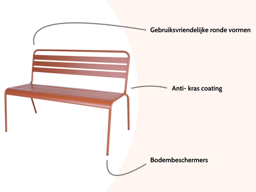 MaximaVida metalen tuinbank Max 120 cm roestbruin - vtwonen shop