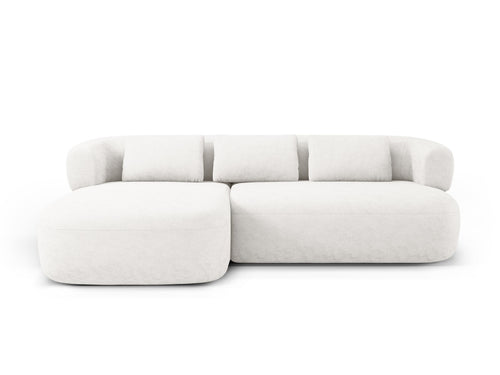 Micadoni linker hoekbank Jenny 5-zits, chenille lichtbeige - 145x225x73cm
