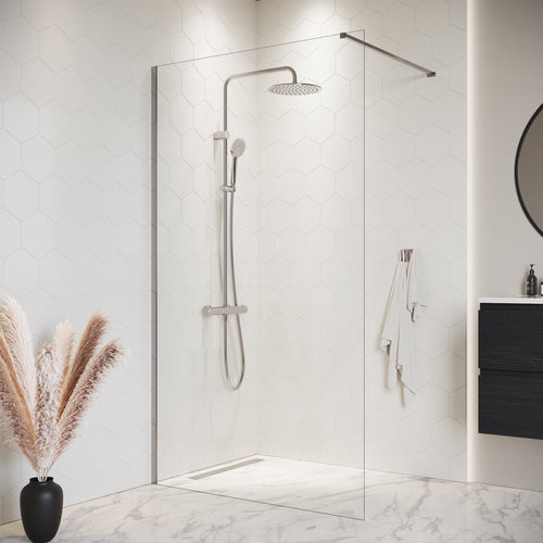 Badplaats Douchewand Florida 140 x 200 cm – Chroom – Inloopdouche 8 mm Veiligheidsglas