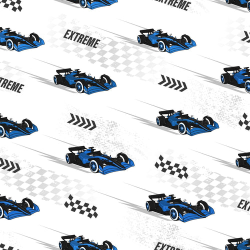 Sanders & Sanders behang race auto's blauw - 50 x 900 cm - 935355