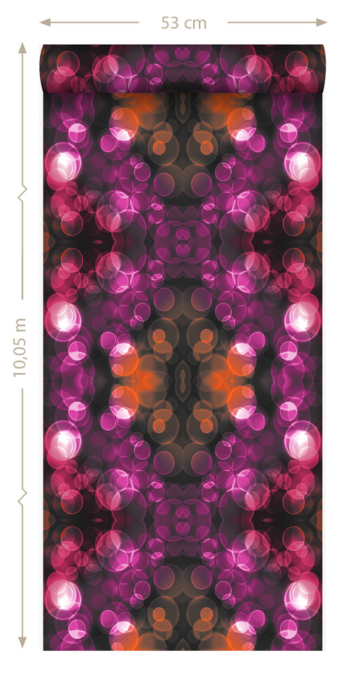 Origin Wallcoverings behang kaleidoskoop-motief roze en oranje - 53 cm x 10,05 m - 337202 - vtwonen shop