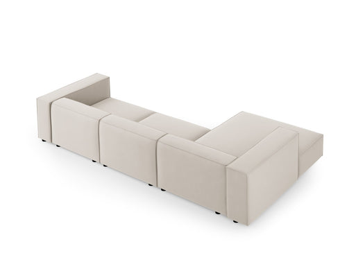 Cosmopolitan Design linker hoekbank Arendal 4-zits, flueel, ecru - 166x284x70cm