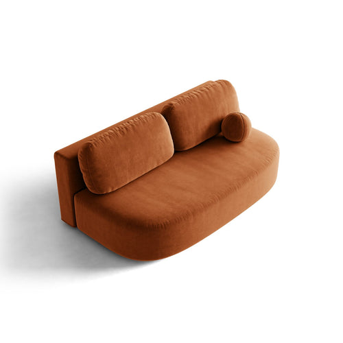 Cosmopolitan Design - Slaapbank met opbergdoos Sophia 3-zits, flueel terracotta - 110x202x89cm