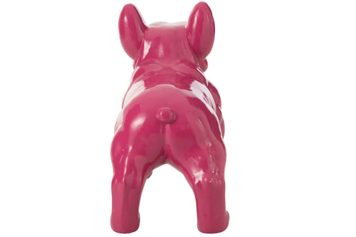 J-Line decoratie Bulldog - hout - roze - vtwonen shop