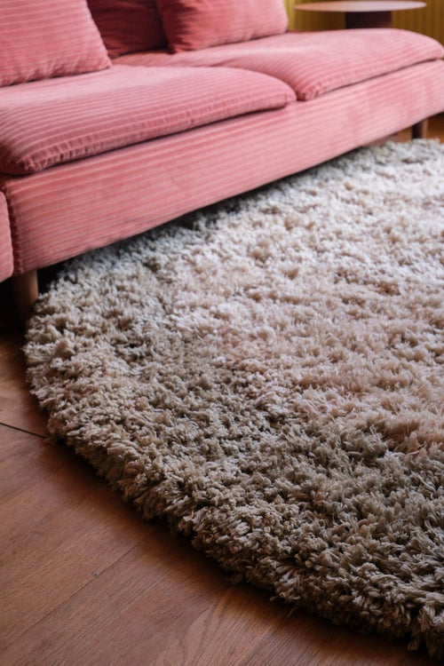 Interieur05 vloerkleed Pilo - hoogpolig - groen/beige - Ø240 cm
