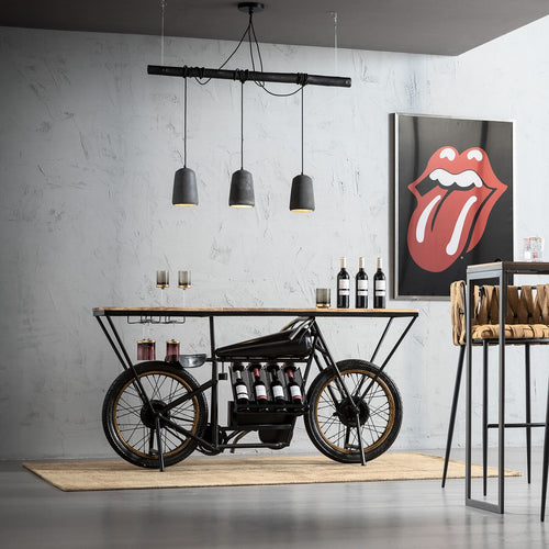Kare Design Bartafel Motorbike Zwart