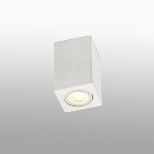 Faro Sven - 1 Lichte vierkante opbouw downlight-gips, wit, GU10