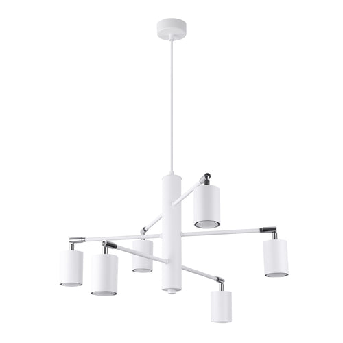 Sollux Lighting Kroonluchter LEMMI 6 wit - 77x77x125cm