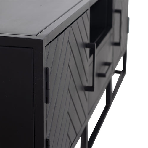 Giga Meubel Tv-meubel Isa - Zwart Mangohout - 140x40x50cm - vtwonen shop