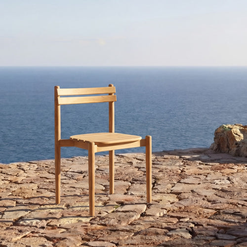 Tikamoon Stoel in massief teak - Naturel