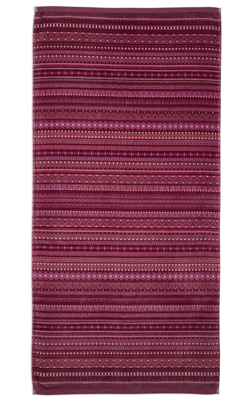 Pip Studio badlaken Geometric Print - 70x140 cm - donker roze - vtwonen shop