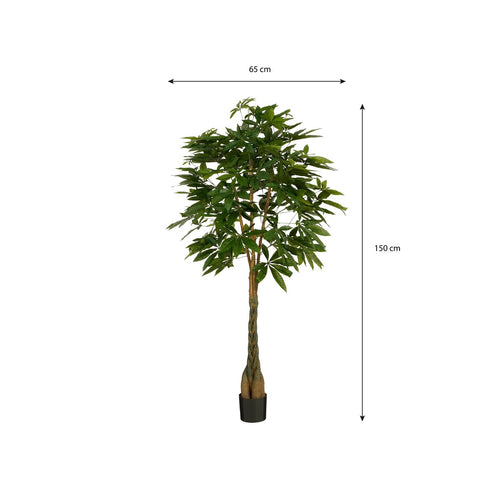 Mica Decorations  Pachira Kunstplant - H150 x Ø65 cm - Groen