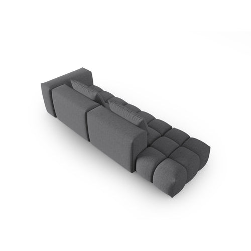 Cosmopolitan Design - Linker modulaire bank Verona 4-zits, structurele stof grijs - 85x265x70cm