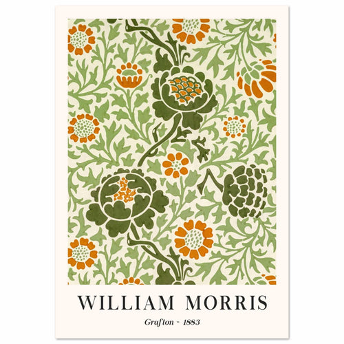 Artfulprints Poster met Lijst William Morris - Grafton 1883   - A4 21x29.7 cm - Groen