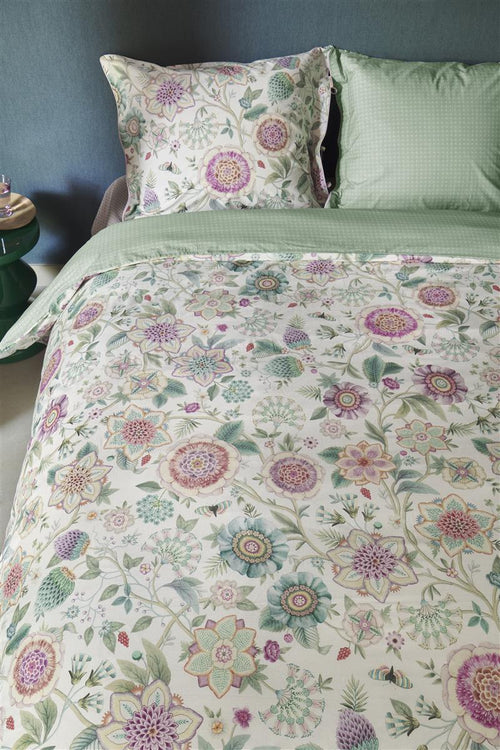 Pip Studio dekbedovertrek Viva Las Flores - 200x200/220 cm - wit - vtwonen shop