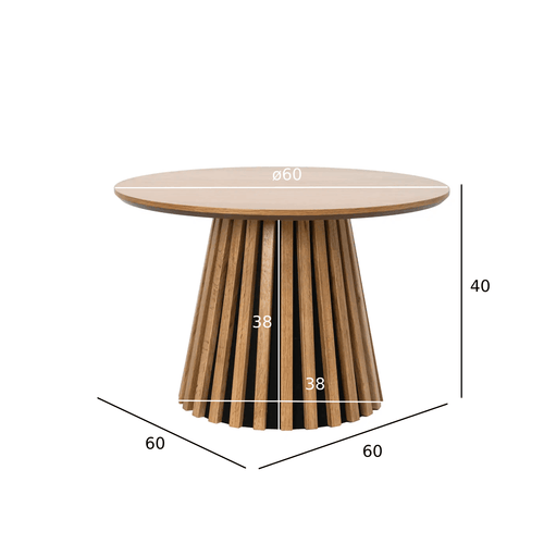 Furnhouse ronde salontafel Svendborg - Natuurlijk eikenhout - Ø 60 cm
