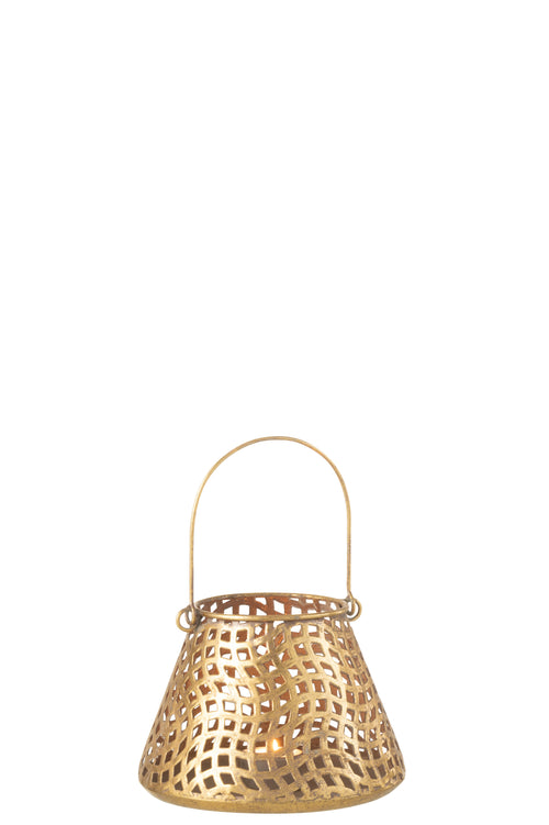 J-Line theelichthouder Oosters - metaal/glas - goud - vtwonen shop