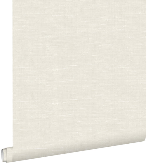 ESTAhome behang effen linnenstructuur licht crème beige - 53 cm x 10,05 m - 148691 - vtwonen shop