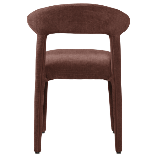 WOOOD eetkamerstoel Sile - Linnenlook - Bordeauxrood - Set Van 2 - 80x57x55