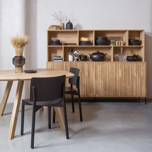 WOOOD wandkast New Gravure - Eiken - Naturel - 150x200x44 - vtwonen shop