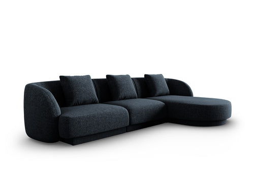 Cosmopolitan Design rechter hoekbank Tulum 4-zits, chenille, koningsblauw - 156x255x70cm