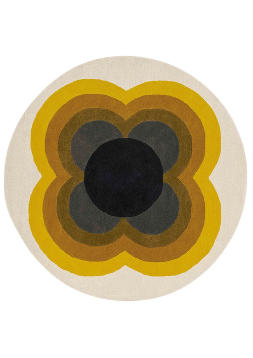 Rond vloerkleed Orla Kiely Sunflow Yellow 60006 150 rond - vtwonen shop