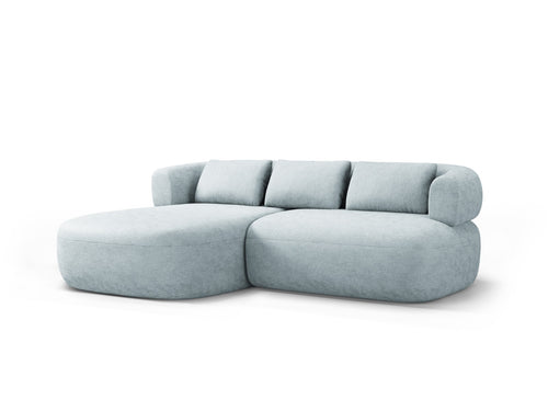 Micadoni - Linker hoekbank "Jenny" 5 zitplaatsen, chenille lichtblauw - 145x200x73cm