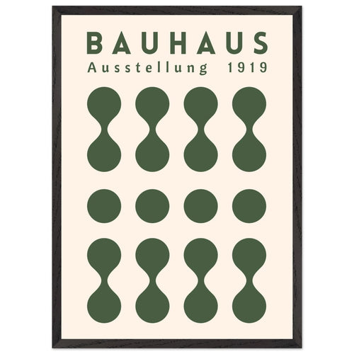 Artfulprints Poster met Lijst Bauhaus - Ausstellung green   - 50x70 cm - Donkergroen