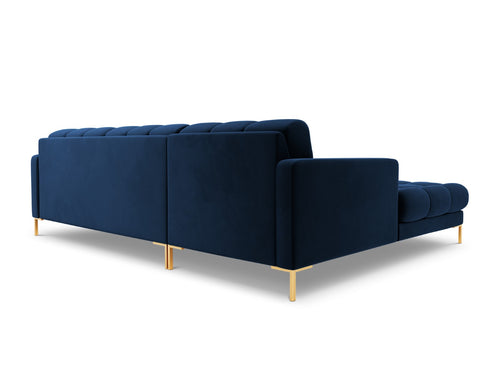 Cosmopolitan Design linker hoekbank Bali 5-zits, flueel, koningsblauw - 185x293x75cm
