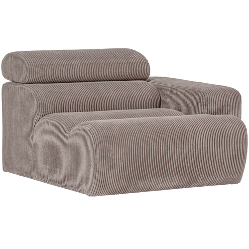 WOOOD 1-zits element bank arm links Novi - Ribstof - Zand - 86x109x113