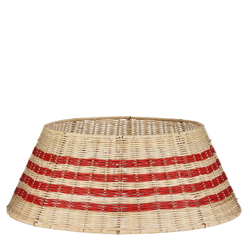 Mica Decorations Kerstboomrok - H25 x Ø60 cm - Rotan - Beige, Rood