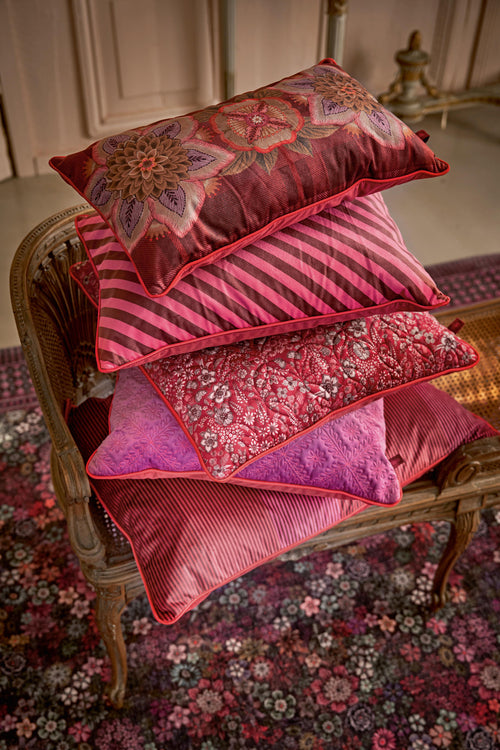 Pip Studio Sierkussen Quilted Daisy Dreams - Rood - 50x50cm - vtwonen shop