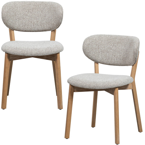 WOOOD eetkamerstoelen houten frame Udar - Naturel - Set van 2