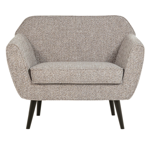 WOOOD fauteuil Rocco - Geweven Stof - Bruin Melange - 75x92x81