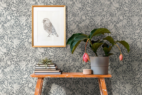 A.S. Création behang bloemen grijs en zilver - 53 cm x 10.05 m - AS-388314 - vtwonen shop