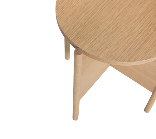 Hübsch bijzettafel Heritage - mdf/eikenfineer/eikenhout - ø45xh48cm