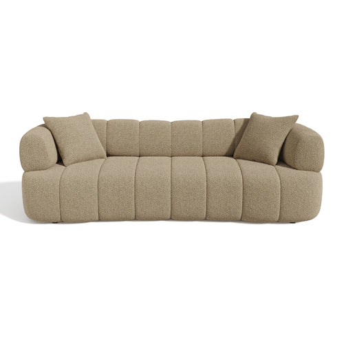 Sia Home - Rechte bank CALVI - Bouclette stof - Mol - 227cm - vtwonen shop